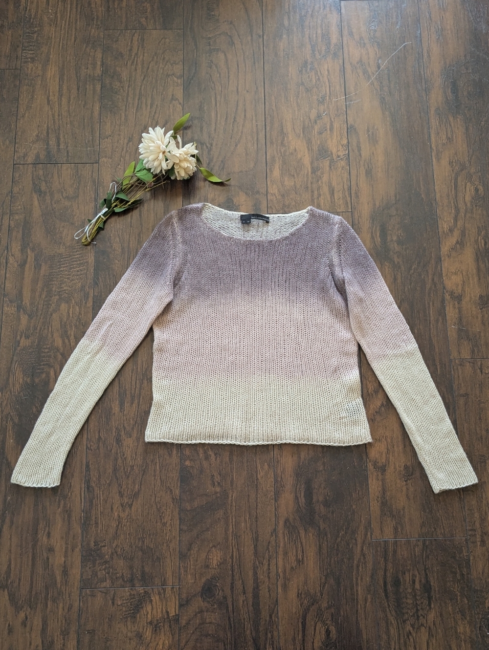 360 Cashmere Knit Ombre Light Long Sleeve Sweater Top